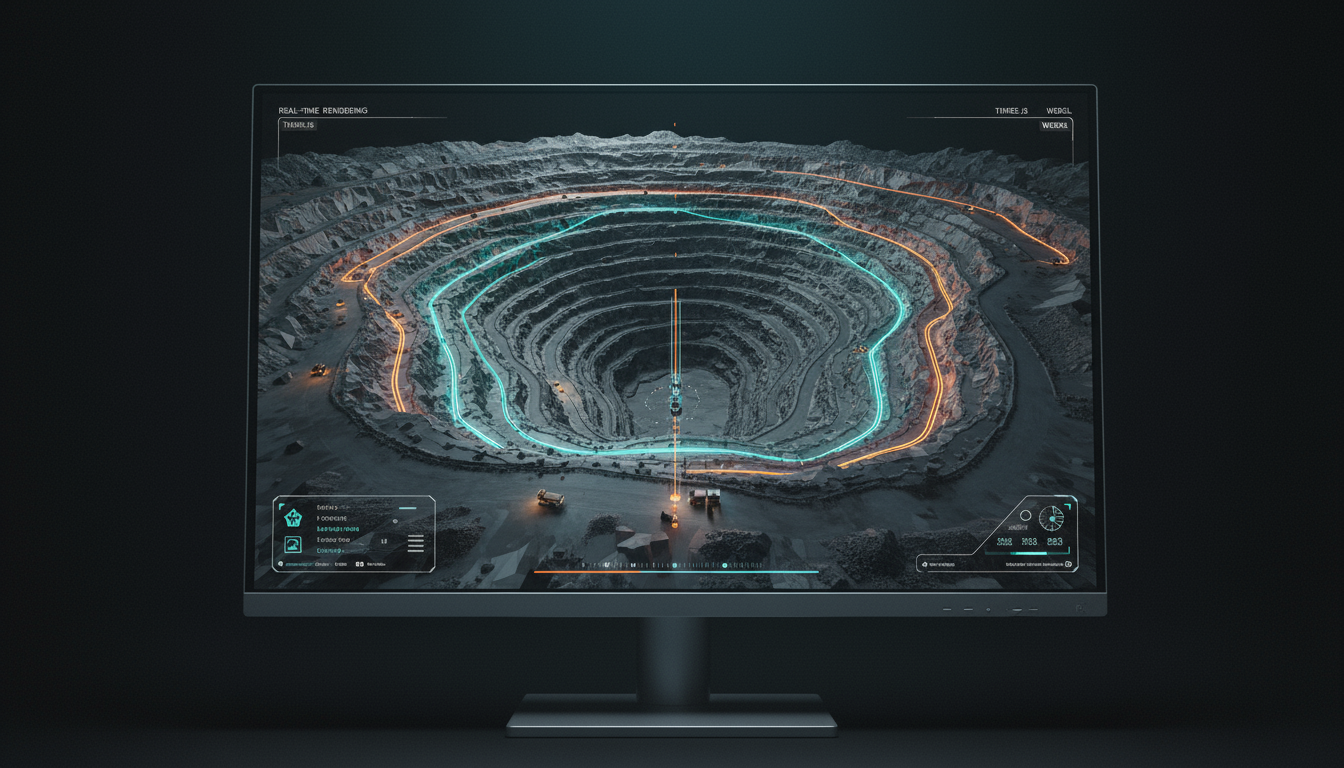 Mining digital twin visualization used for drill planning.