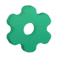 Green gear icon representing settings or configuration.